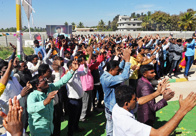 Bro Andrew Richard, Family along with the well-wishers of Grace Ministry inaugurated the Mega Prayer Centre / Church of Grace Ministry at Budigere in Bangalore, Karnataka with grandeur on Sunday, Jan 15th, 2023.  Bro Andrew Richard, Family along with the well-wishers of Grace Ministry inaugurated the Mega Prayer Centre / Church of Grace Ministry at Budigere in Bangalore, Karnataka with grandeur on Sunday, Jan 15th, 2023.